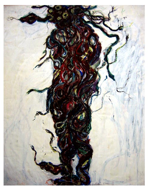 A photograph of a painting by disabled artist Katie Dallam.