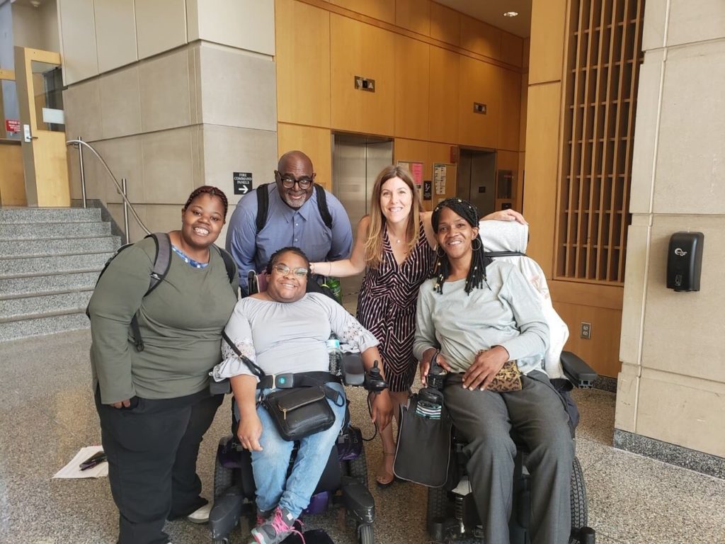 Activists pose for a picture. 