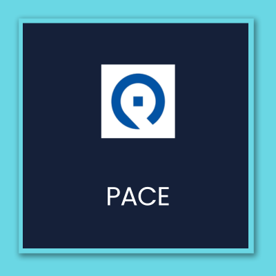 Icon with the logo of Pace Suburban Bus. Text at bottom says "PACE"